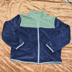Boys Blue and Green Fleece Jacket Large 10/12